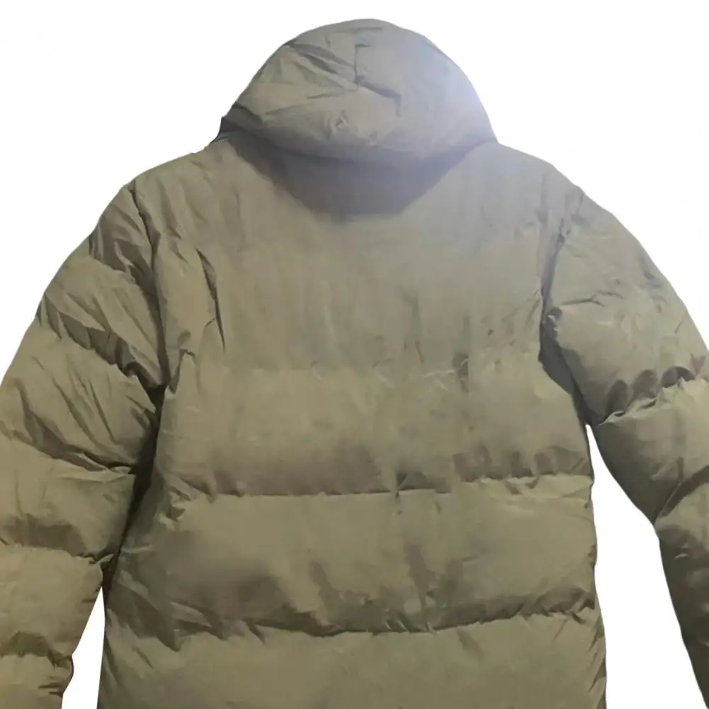  معطف قطني بقلنسوة للطقس البارد معطف قطني بياقة عالية ودفء شتوي للرجال سترات بقلنسوة معطف منتفخ خارجي #4