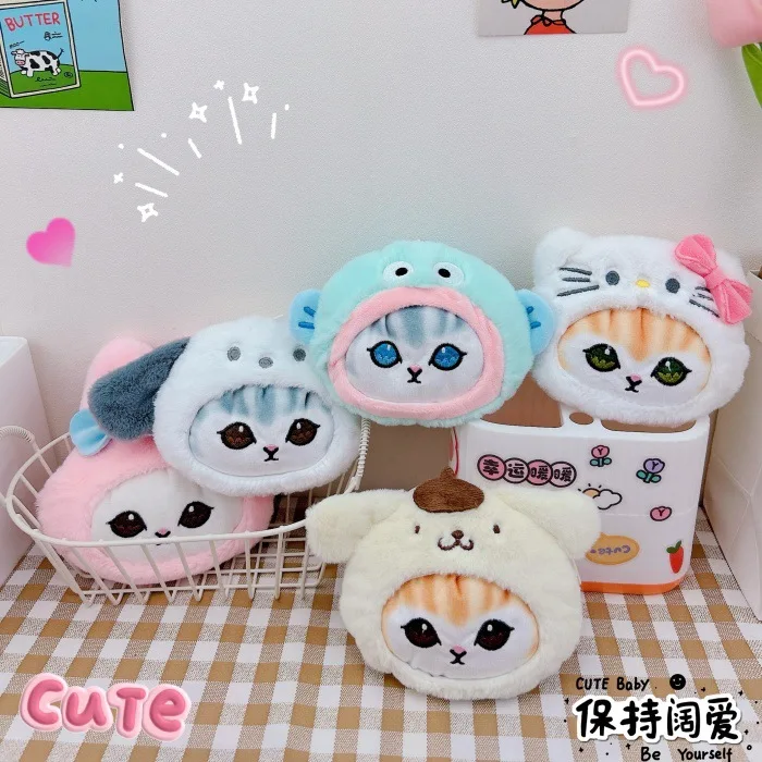 Hellokitty bonito moeda carteira chaveiro pingente criativo de pelúcia casal mochila pequena decoração pendurada kuromi anime chaveiro