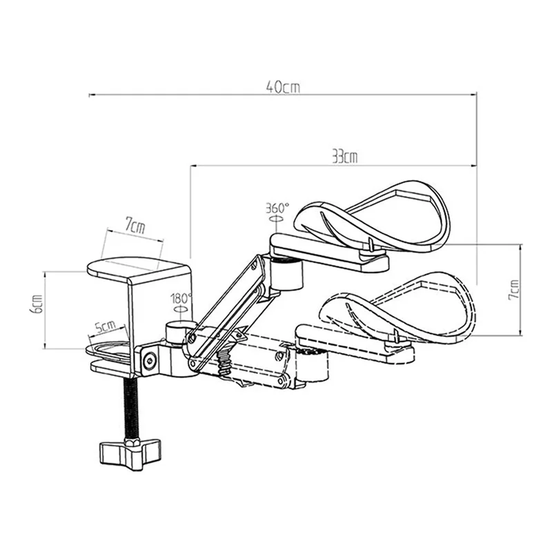A13E-Adjustable Metal Arm Support Arm Rest For Computer Desk 5-Level Height Alleviate Fatigue And Improve Work Efficiency