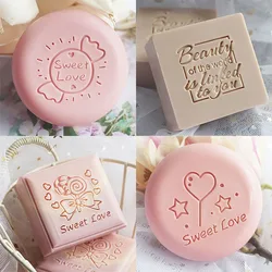 Custom Logo Clear Mini Soap Sealing Stamp Seals, DIY Handmade Soap Making, Scrapbooking, Wedding Invitations Supplies, Tools