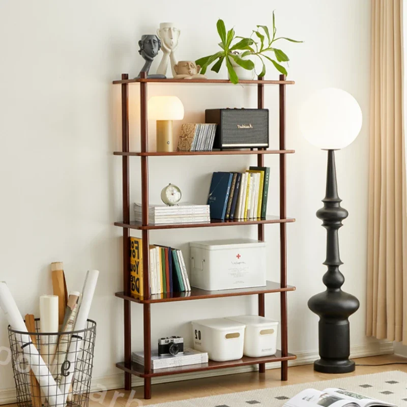 

Solid Wood Bookshelf Simple Storage Rack Living Room Floor Display Multi-Layer Storage Shelf for Balcony