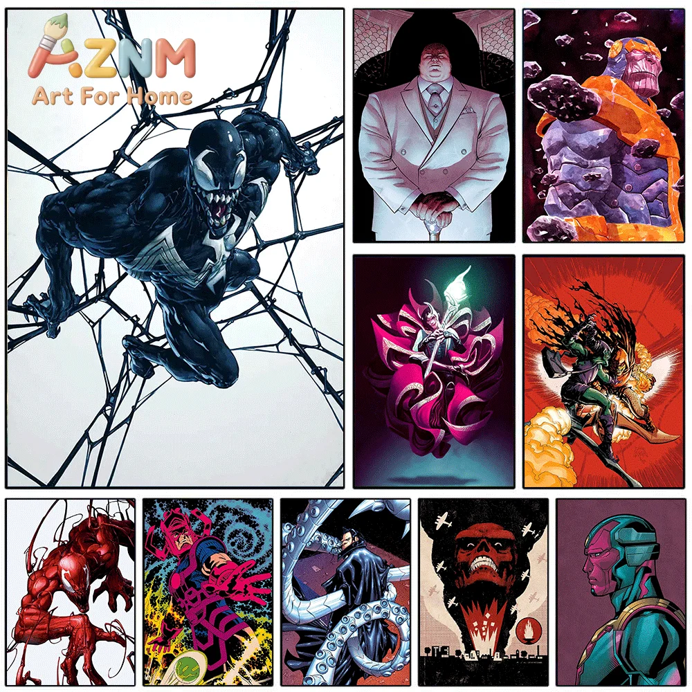 AZNM Venom Classic Comic Canvas Wall Art Unframed Print Home Wall Decor Poster Marvel Superhero Fans Bedroom Decoration
