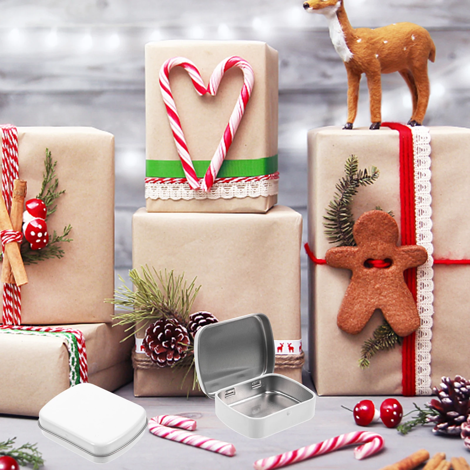 

10 шт. портативных мини-жестяных коробок, компактный органайзер для хранения ювелирных изделий, бусин, конфет, дорожный органайзер, коробка для подарков с откидной крышкой