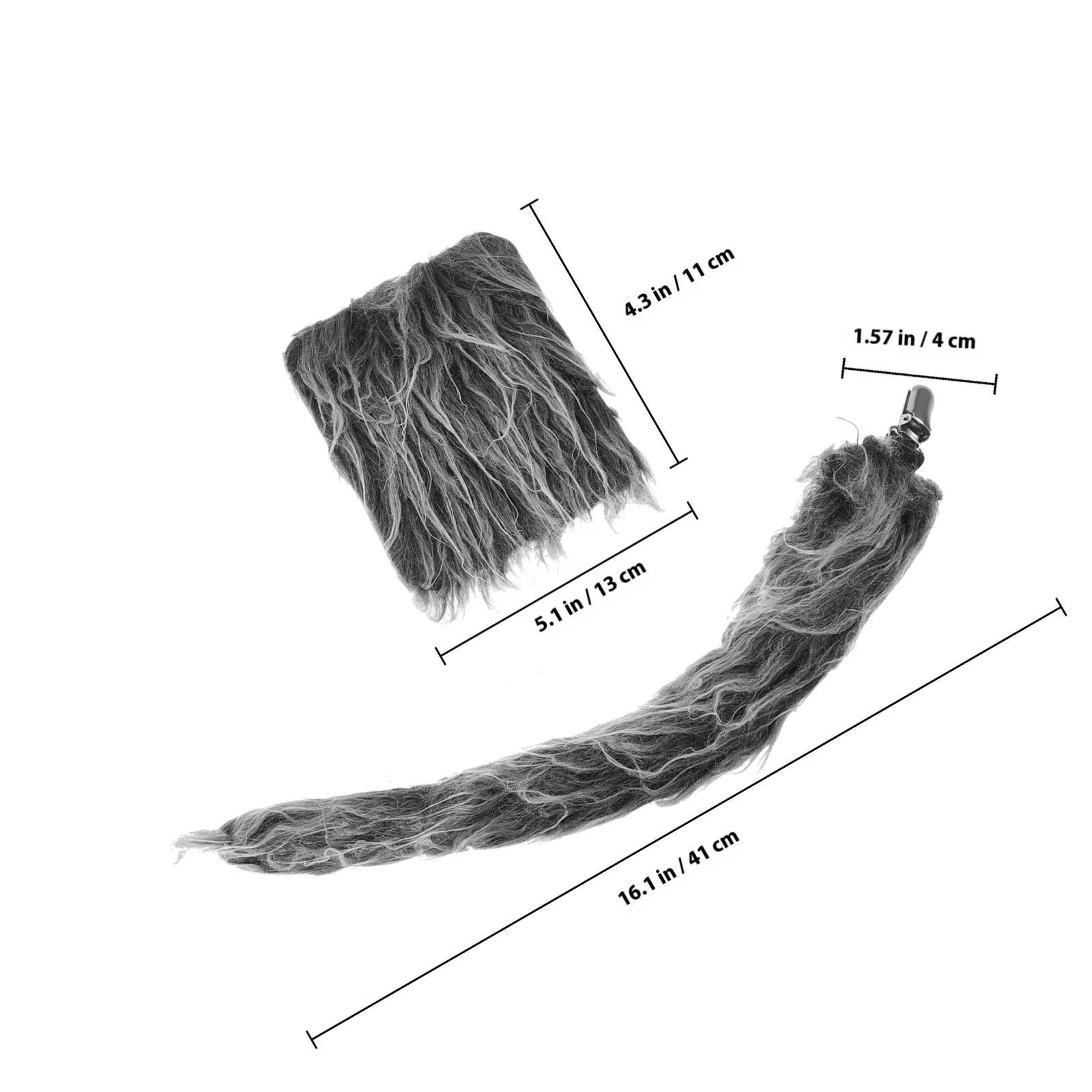 مجموعة واحدة من قفازات ذيل الذئب التأثيرية، مجموعة فستان الحيوانات لأداء الحفلات تحت عنوان ملحقات أزياء ديكور للصور #5