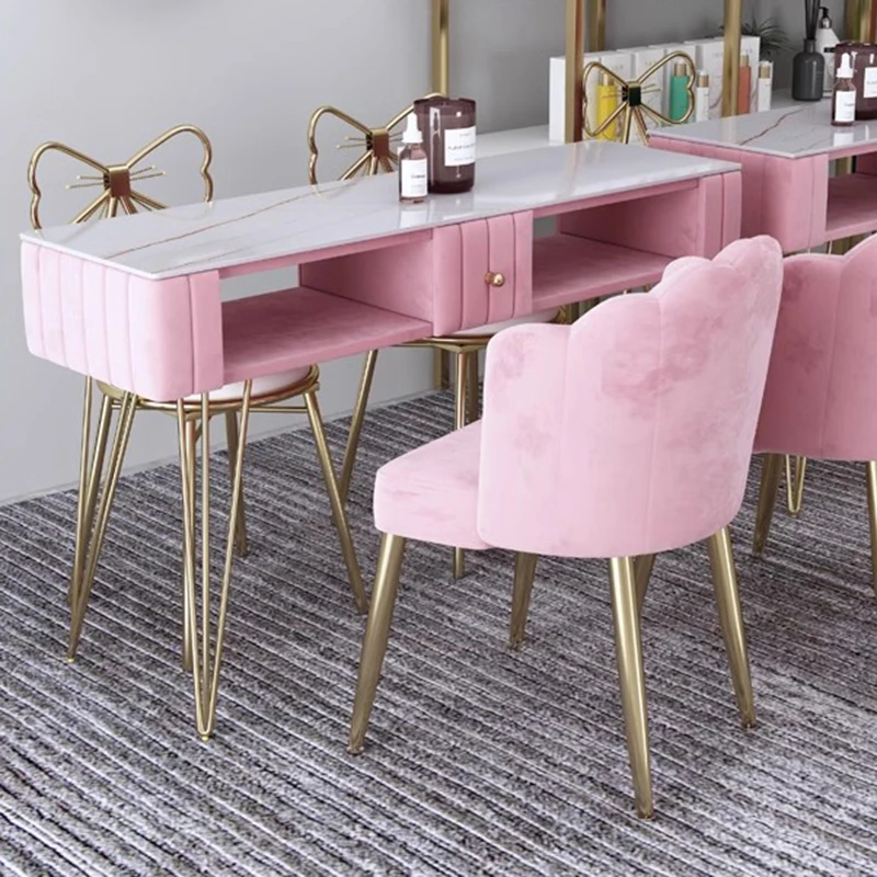 Mesas para manicura simples nórdicas, escritorios de recepción de mesa de mármol de lujo modernos, mesas para manicura, muebles de tocador, Nagel