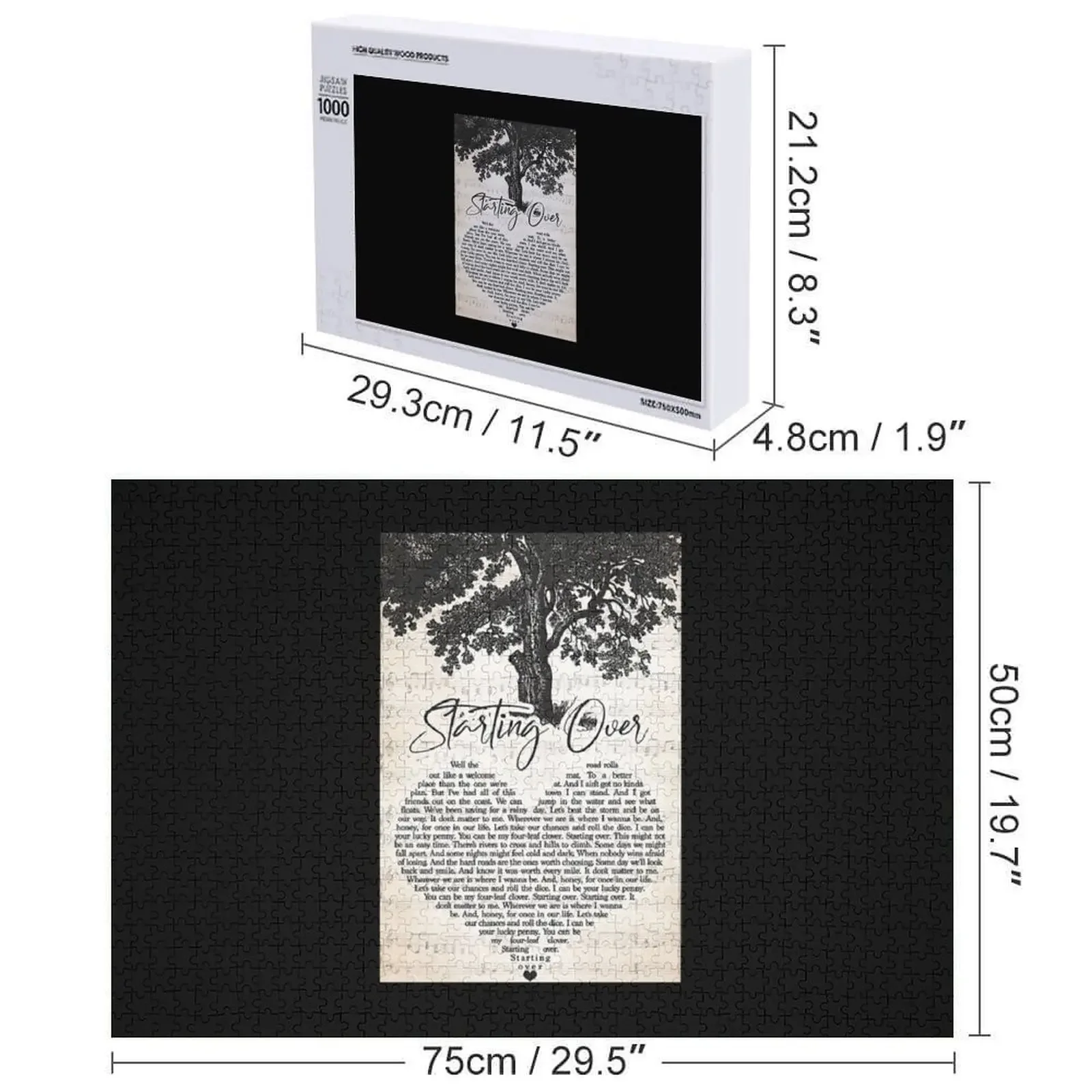 Chris Stapleton – Starting Over Lyrics Jigsaw Puzzle Customizable Child Gift Personalized Gift Puzzle