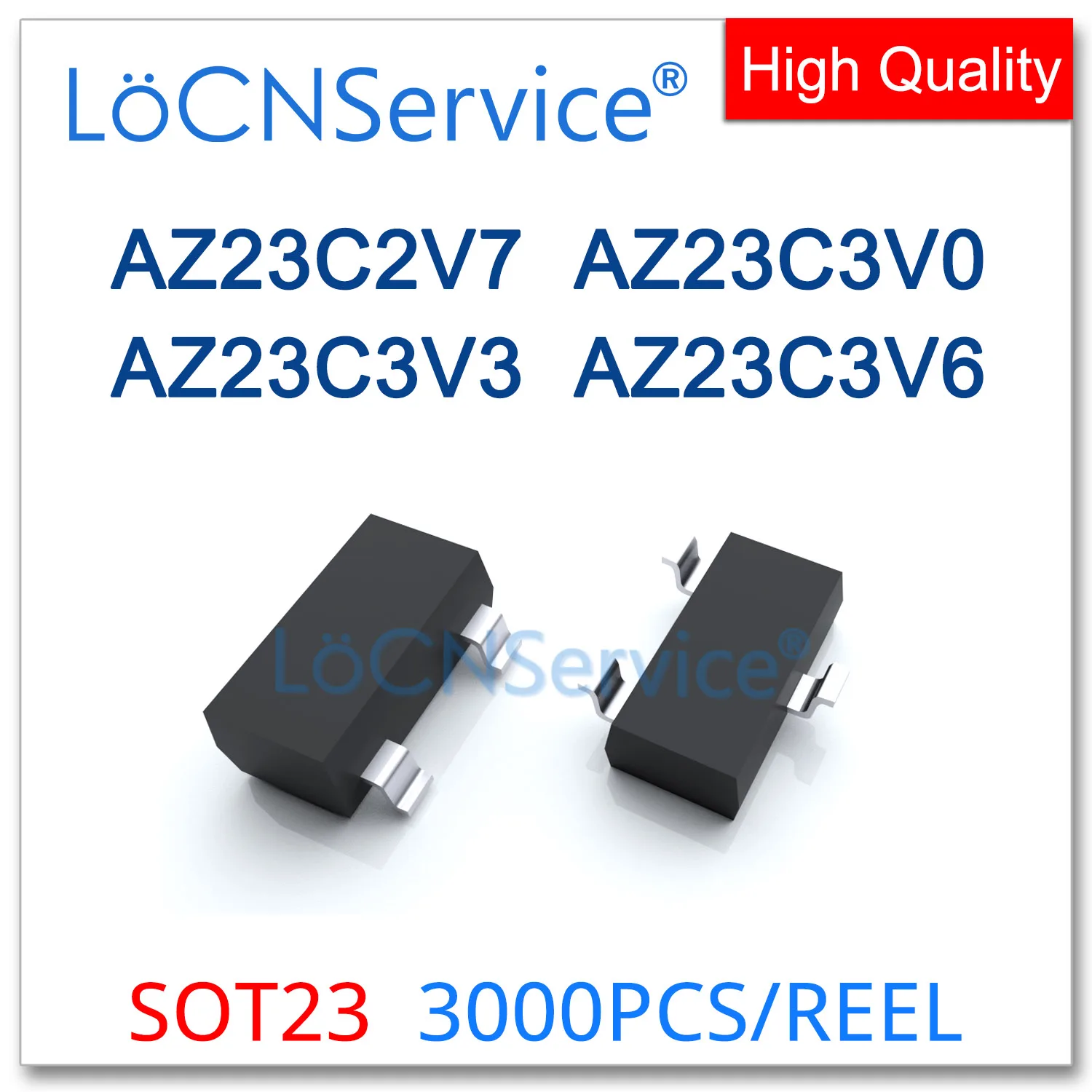 

LoCNService 3000PCS SOT23 AZ23C2V7 2.7V AZ23C3V0 3V AZ23C3V3 3.3V AZ23C3V6 3.6V DUAL ZENER DIODE Chinese High quality AZ23C