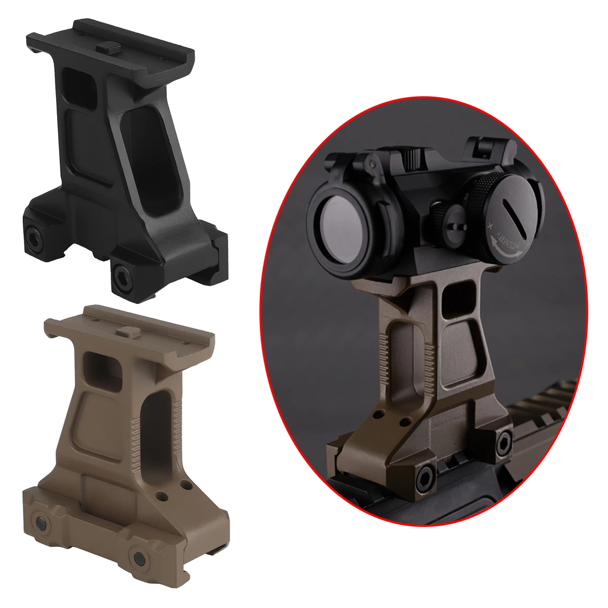 

Tactical Metal Scope Red Dot Sight Light Mount Kit Increase Base Mount For T01 T02 Fit 20mm Rail Hunting Weapon Accessories