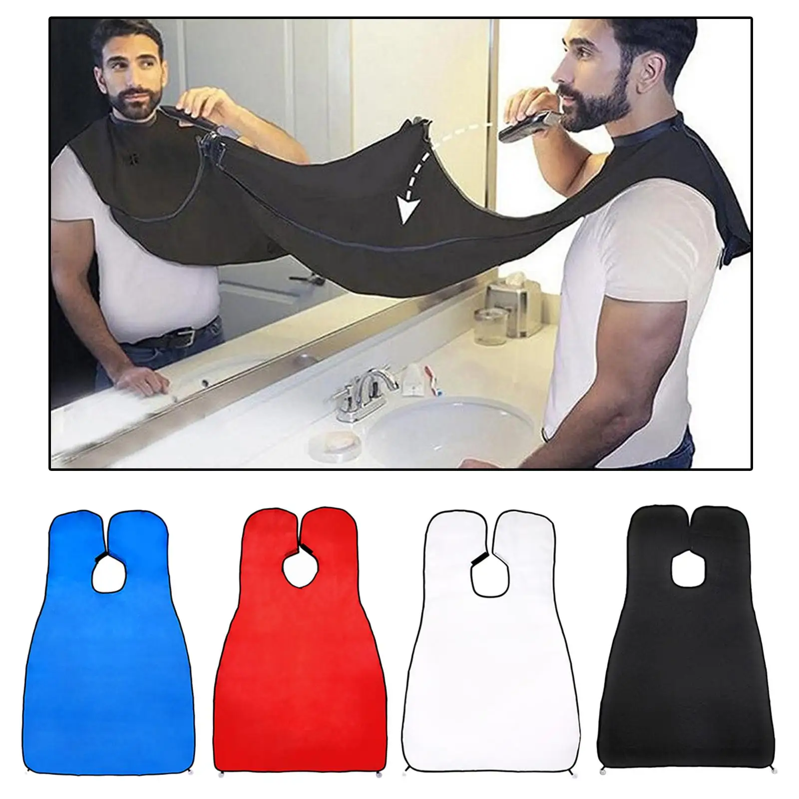 Beard Apron - Beard for Men Shaving & Trimming, Non-Stick Grooming Cloth, Not Waterproof, with 2 Suction Cups
