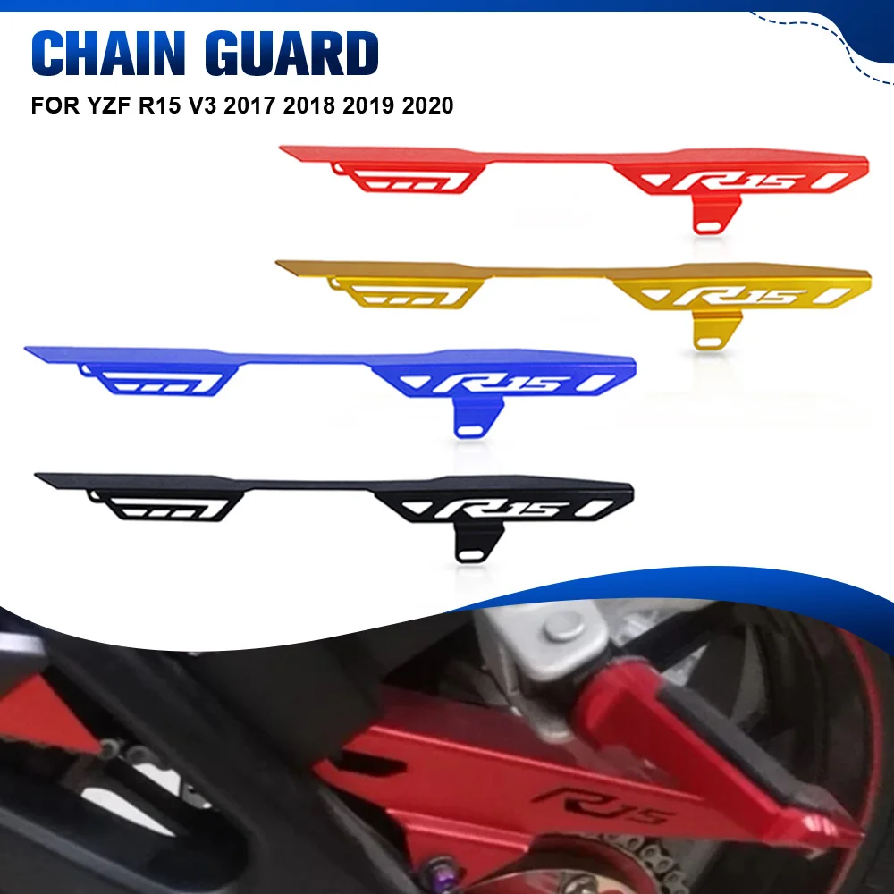 

Motorcycle CNC Aluminum Extension Chain Cover Chain Guard Chain Protection Cover For Yamaha YZF R15 V3 2017 2018 2019 2020 R15V3