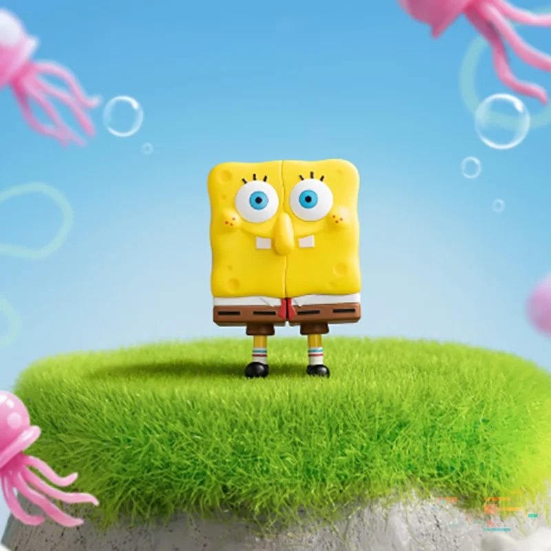 POP MART Spongebob That Doesn't Make Sense Series Blind Box Toys Kawaii Anime Action Figure Surprise Mystery Box Dolls Gift