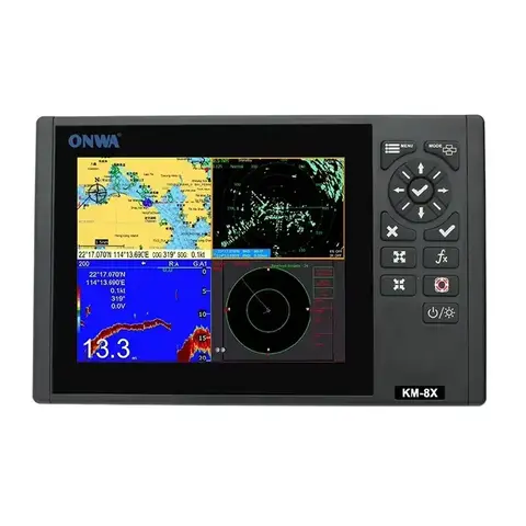 ONWA 8 İnç KM-8X Deniz GPS Harita Çizici Sınıf B AIS Vericisi Balık Bulucu Radar Tekne Navigasyon Sistemi Yat Balıkçılığı için
