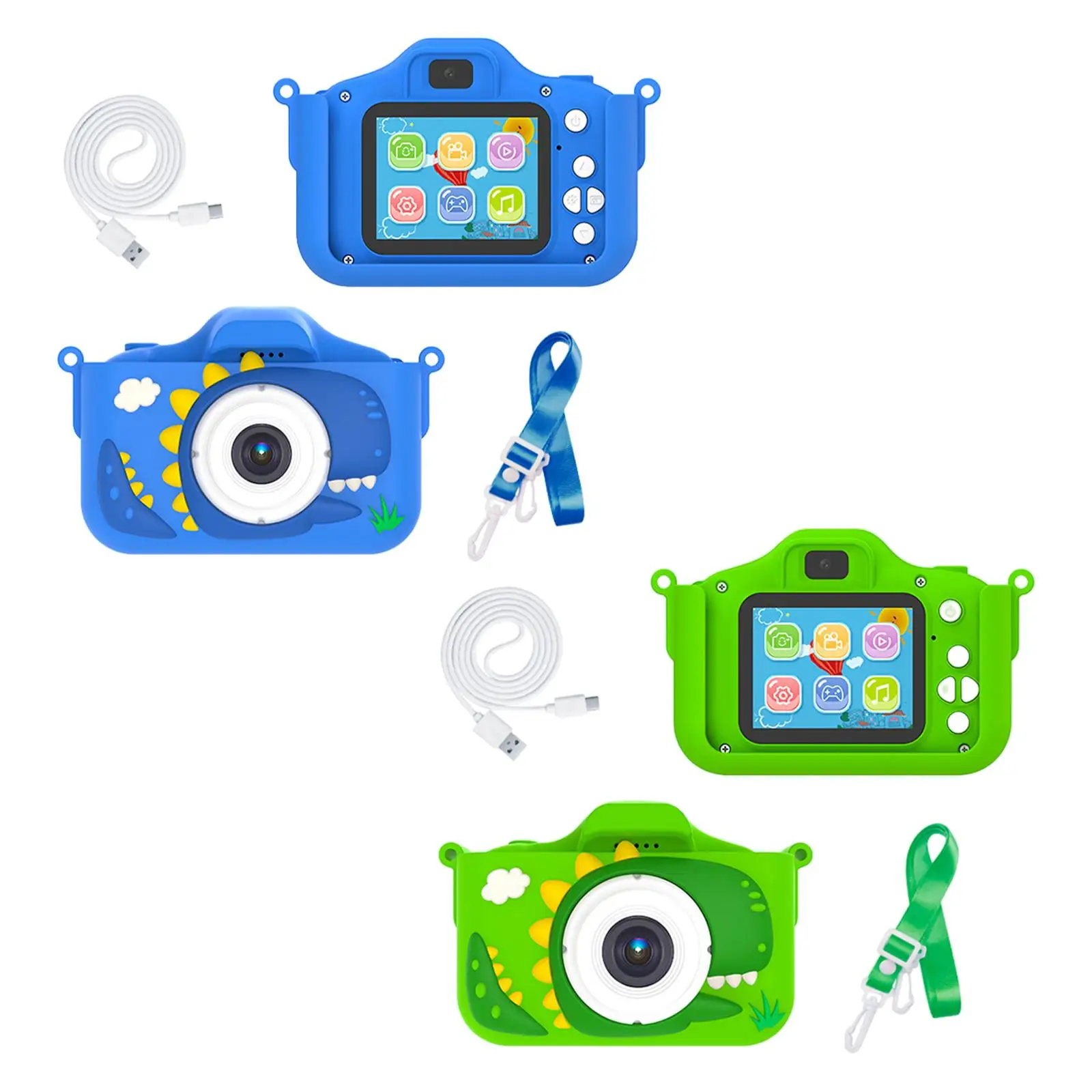 Kids Selfie Camera Durable Multifunctional Unique Portable Cartoon Children Camera for Girls Children Boys Kids 3-8 Years Old