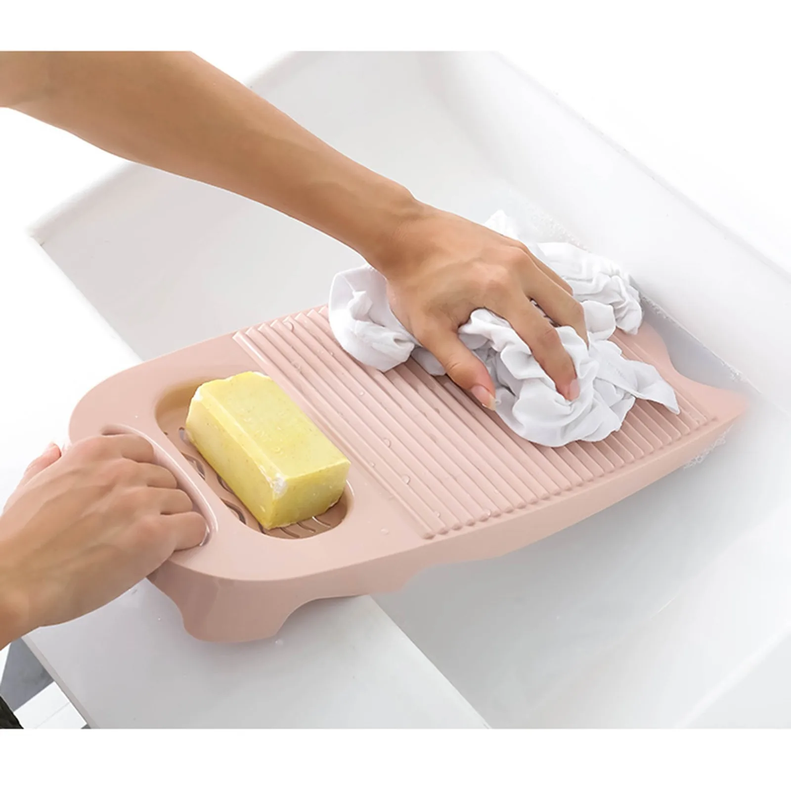 Wash Board Thickened Hand Wash Laundry Boards Dirty Clothes Washboard with Soap Holder Design for Underwear Lingerie Cleaning
