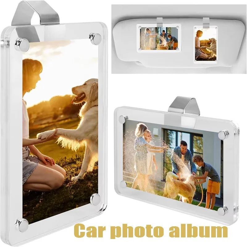 Cadre magnétique à pinces 6×9cm 1/2 pièces anti-rayures pour frigo et voiture
