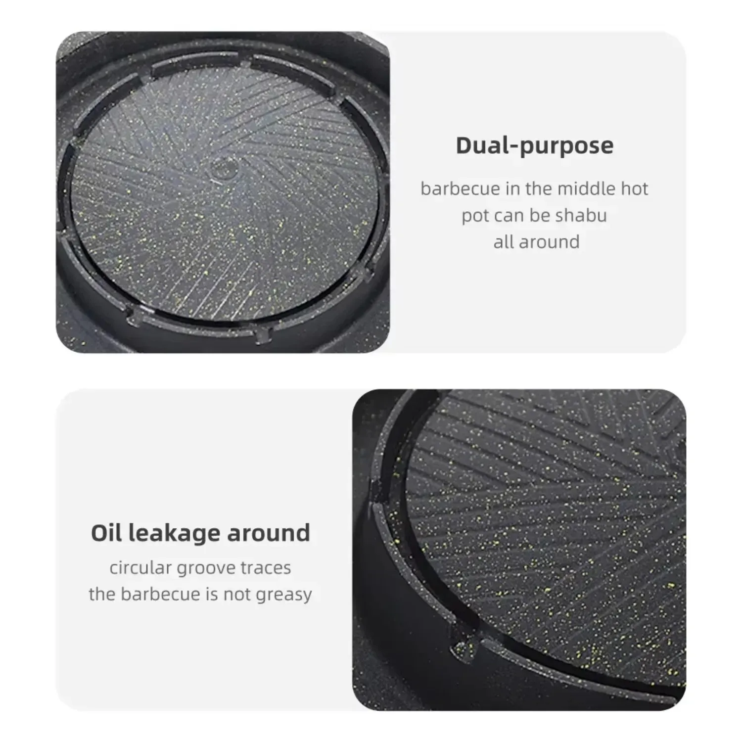 أدوات خبز Maifan حجر غير لاصق أدوات خبز منزلية خارجية تجارية محمولة كارتيزر طبق شواء وعاء شواء