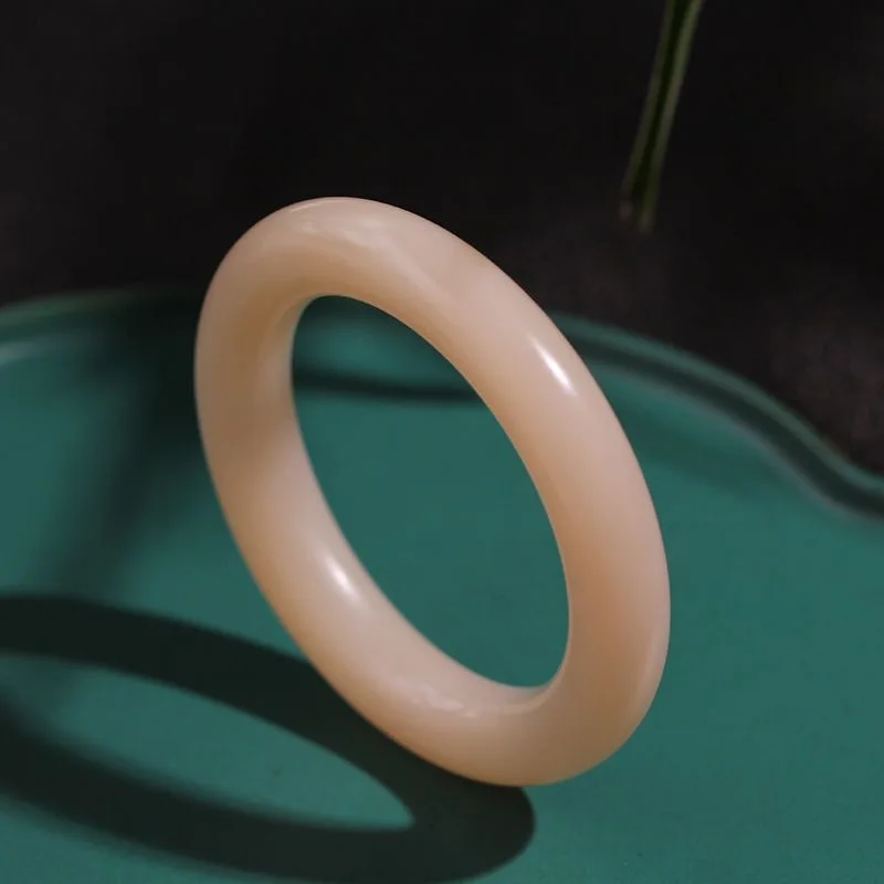 Xinjiang Hotan in lotus root pink for women jade bracelet one-piece dropshipping live streaming supply manufac