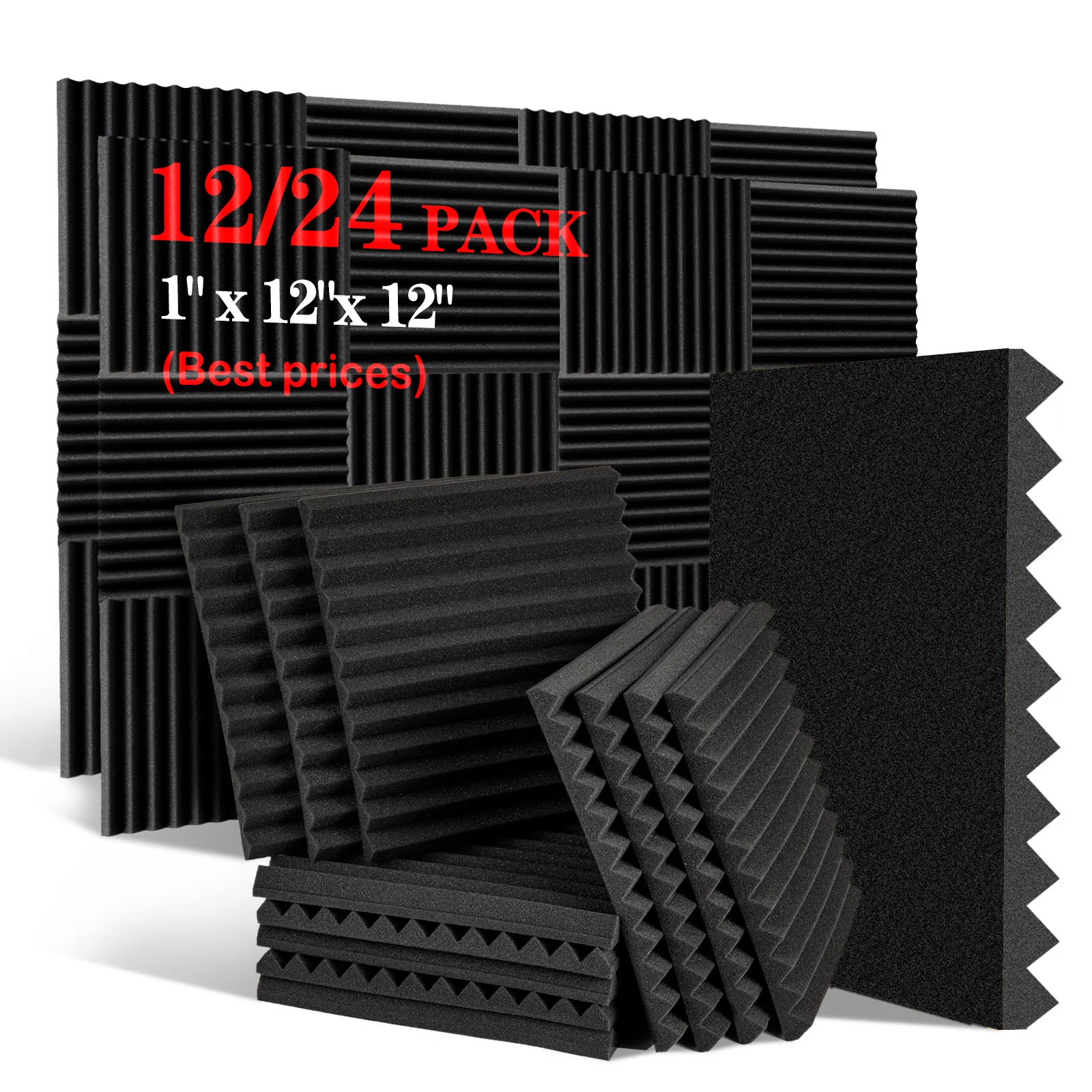 

12/24 шт. 12 "X12" X1 "Акустическая пенопластовая панель для студии звукоизоляционная губка звукопоглощающая шумозащитная пена KTV панель для обработки комнаты