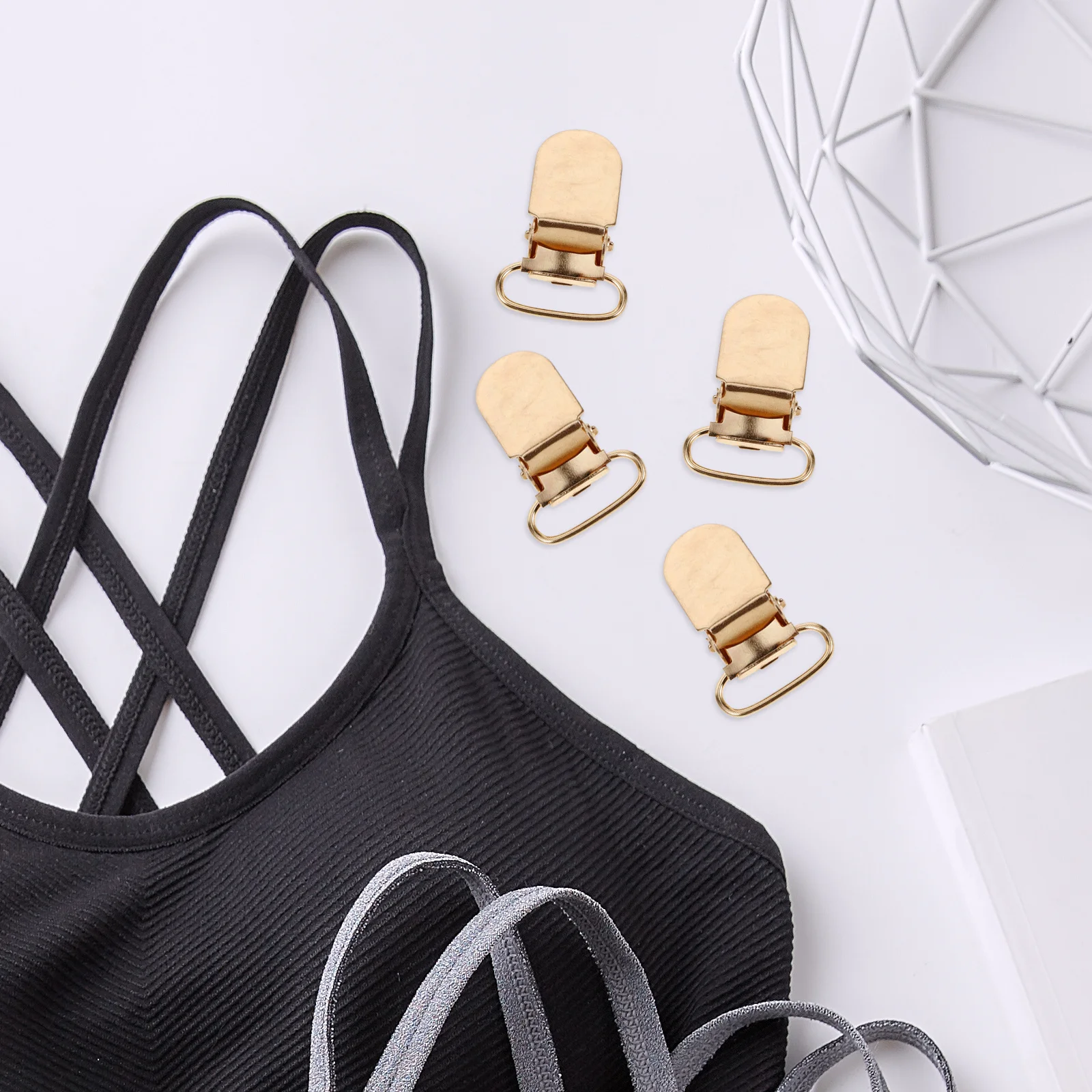 

20pcs Duckbill Buckle Iron Garter Strap Buckle Reusable Adjustable Sock Clamp For Socks Men Women Unisex Clothing Accessories