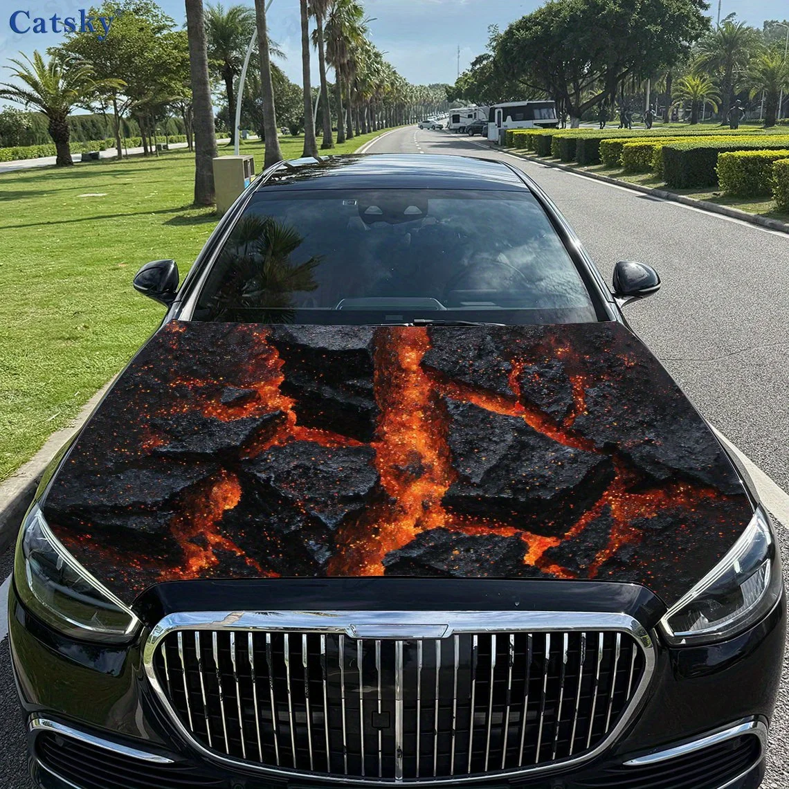 

Lava Magma Car Hood Decal Sticker, Truck Decal, Self-adhesive Durable Car Accessories, Universal For Car, Truck Hood Decoration