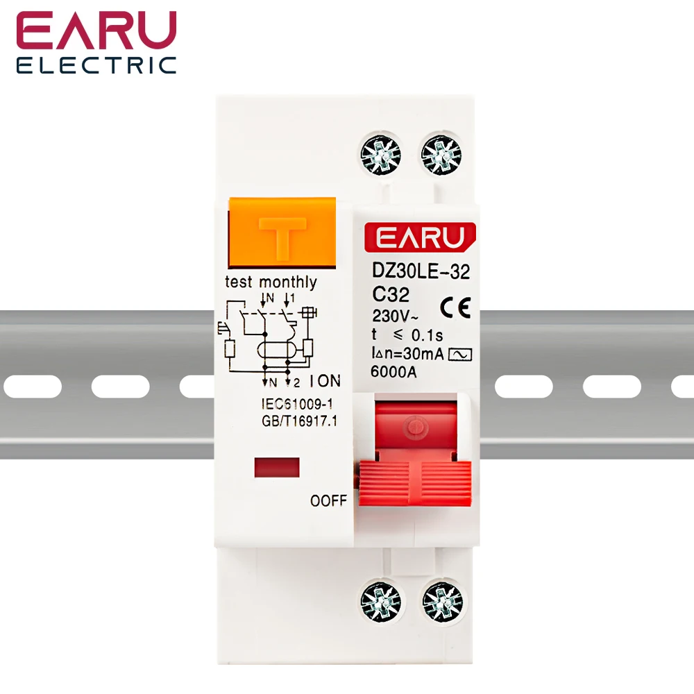 EPNL 1P+N AC 230V  6A 10A 16A 25A 32A Residual Current Circuit Breaker With Over And Short Current Leakage Protection RCBO MCB