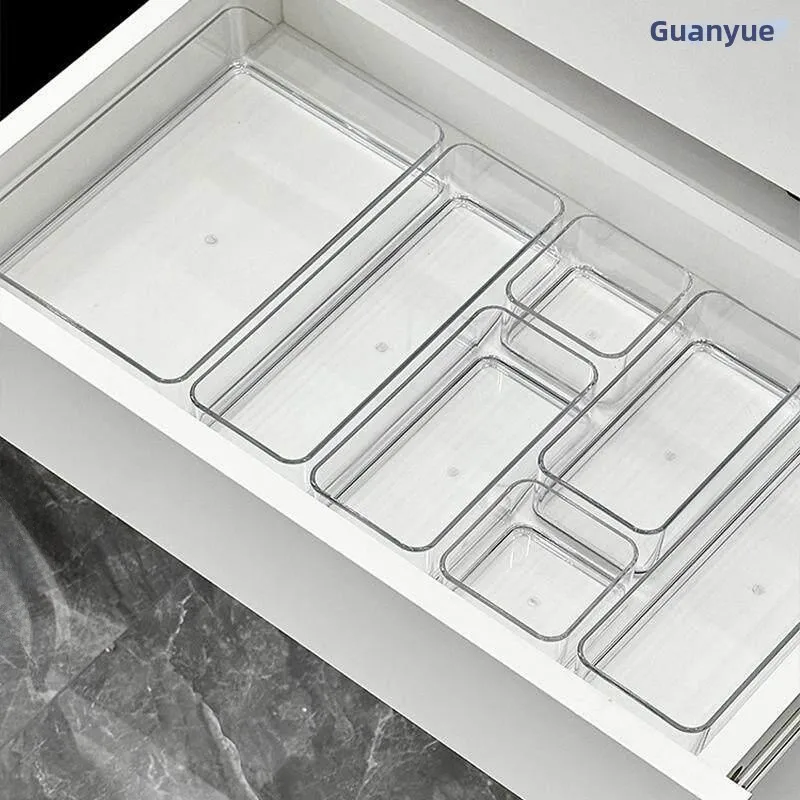 

Built-In Acrylic Storage Box Desktop Organizer for Cosmetics Stationery Desk Accessories Simplistic Style Plastic Material