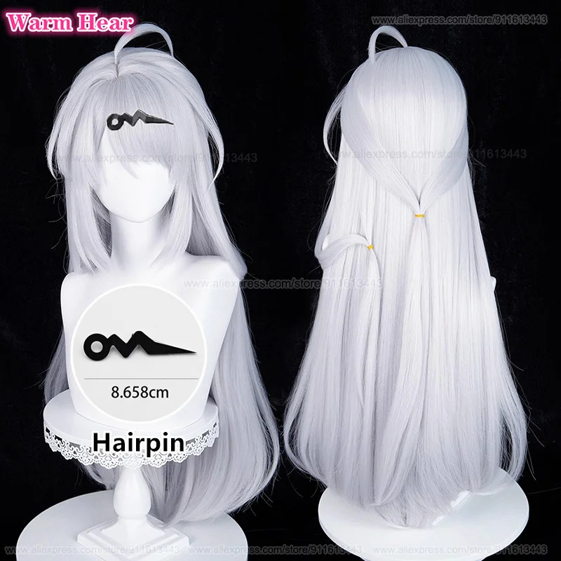 

Game Synthetic Hair Yixuan Long 80cm Light Silver White Cosplay Anime Wig Heat Resistant Hair Halloween Party Wigs +Free Wig Cap