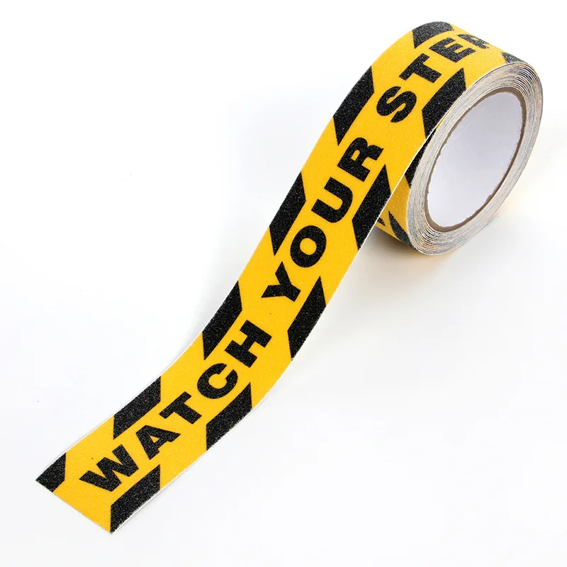 

5cm*5m/Roll Caution/Watch Your Step Self Adhesive Anti-slip Non Skid Abrasive Safety Tape Non Slip Warning Tape for Stairs Floor