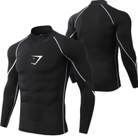Men's Swimming Tights Surfing T-shirt Rash Guard Long Sleeve Protective Surfing Diving Swimsuit Rashguard Fitness Clothing