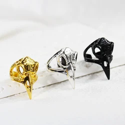 1pc Vintage Punk Eagle Head Skull Ring for Men Women Fashion Personality Index Finger Ring Popular Jewelry Gift
