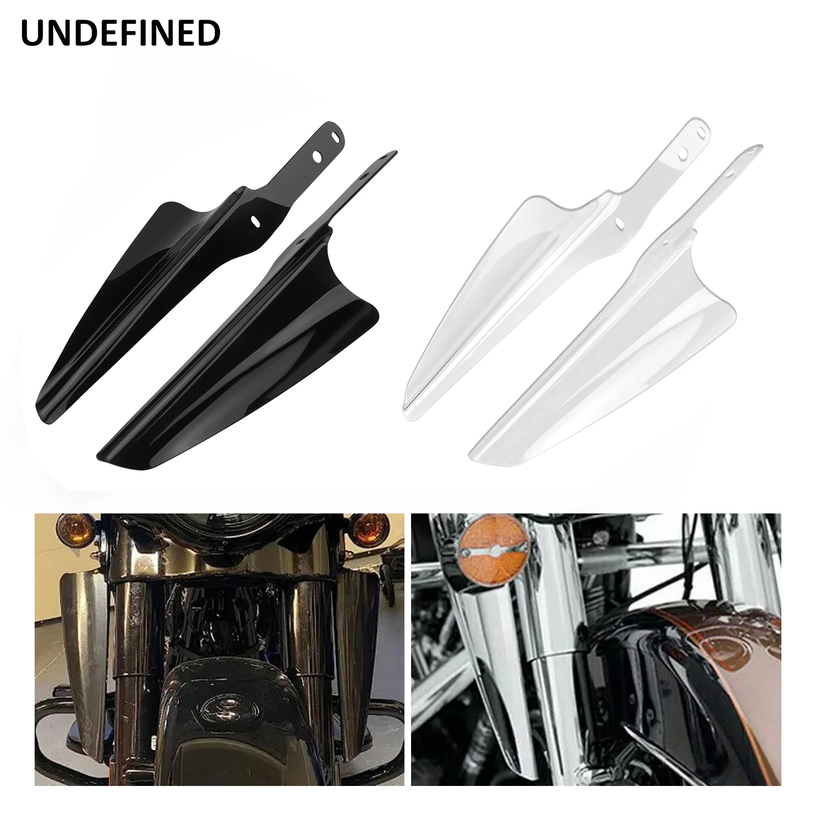 Motorcycle Black Fork Front Wind Baffle Windshield Deflector Trim For Harley Touring Road King Street Glide CVO 1995-2021