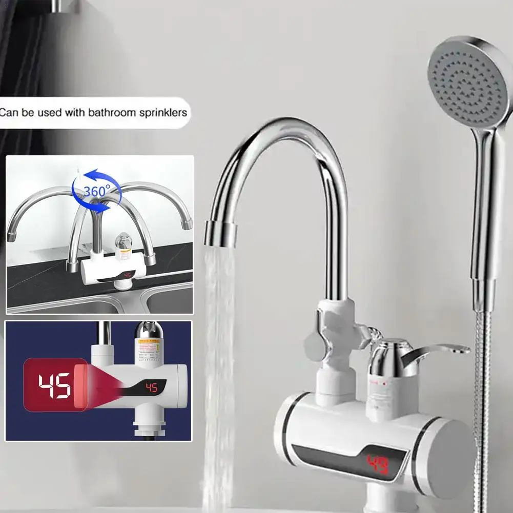 Electric Kitchen Water Heater Tap Instant Hot Water Heater Cold Heating Faucet Tankless Instantaneous Water Heater