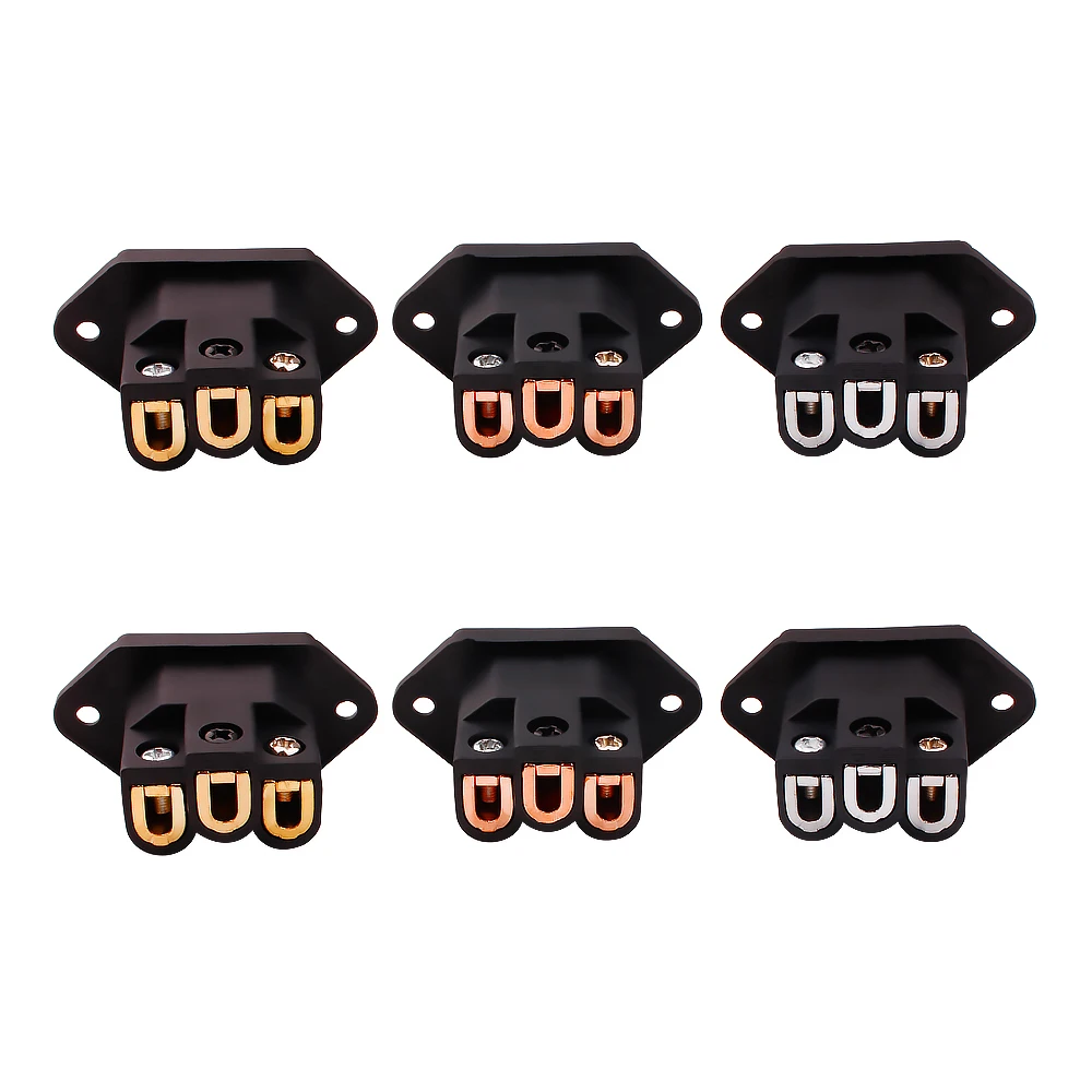 HIFI 5PCS AC IEC Inlet 3 Pin Socket AC Elecrtric Connector Pure Copper Gold Plated DIY Ac Power Socket Connector Ac Socket