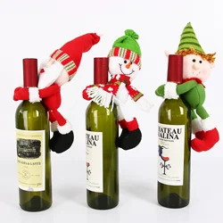 Santa Claus Snowman Elk Deer Christmas Wine Bottle Cover Clothes Decor Xmas Party Kitchen Dinner Table Decoration