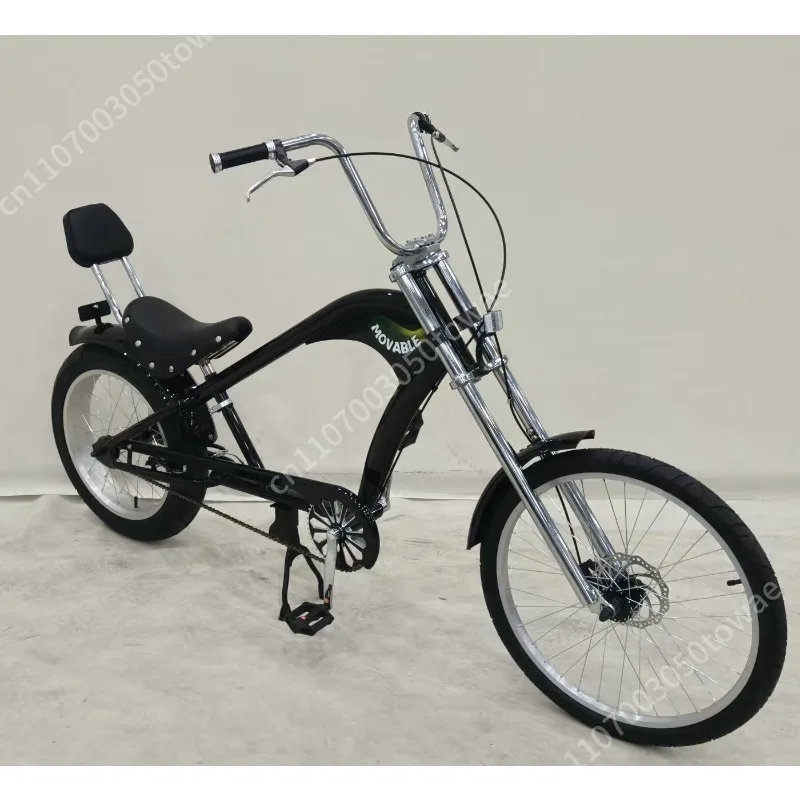 20-24 Inch Chopper Tire Cruiser Bike, Retro Chopper Bicycle with Extended Front Fork, Beach Cruiser Bike for Leisure Riding