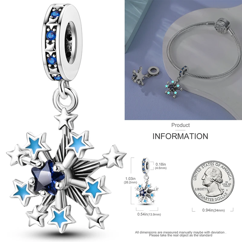 925 Sterling Silber Sonne Sternenhimmel Charms Serie Gold Sonne Sterne Mond Anhänger Passend für Armband DIY Schmuck Original Mode für Frauen – Detail 39