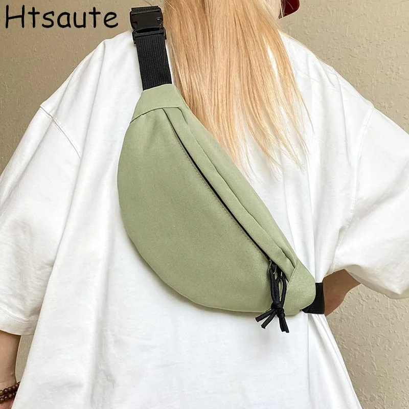 

Waist Bag Women Men Waterproof Pocket Solid Color Casual Chest Handbags Unisex Sports Travel Purse Waist Funny Pack Bags Case