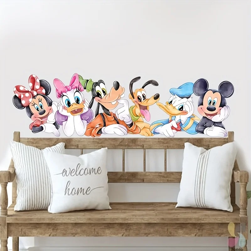 1 adesivo da parete con Mickey & Friends, adesivo decorativo autoadesivo, adatto per bagno, camera da letto, soggiorno, ecc.