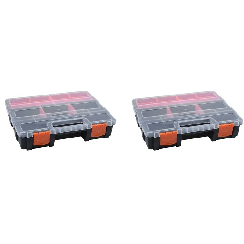 

2X F-290 Portable Plastic Tool Parts Box Screw Storage Box Electronic Component Box Compartment Box Material Box