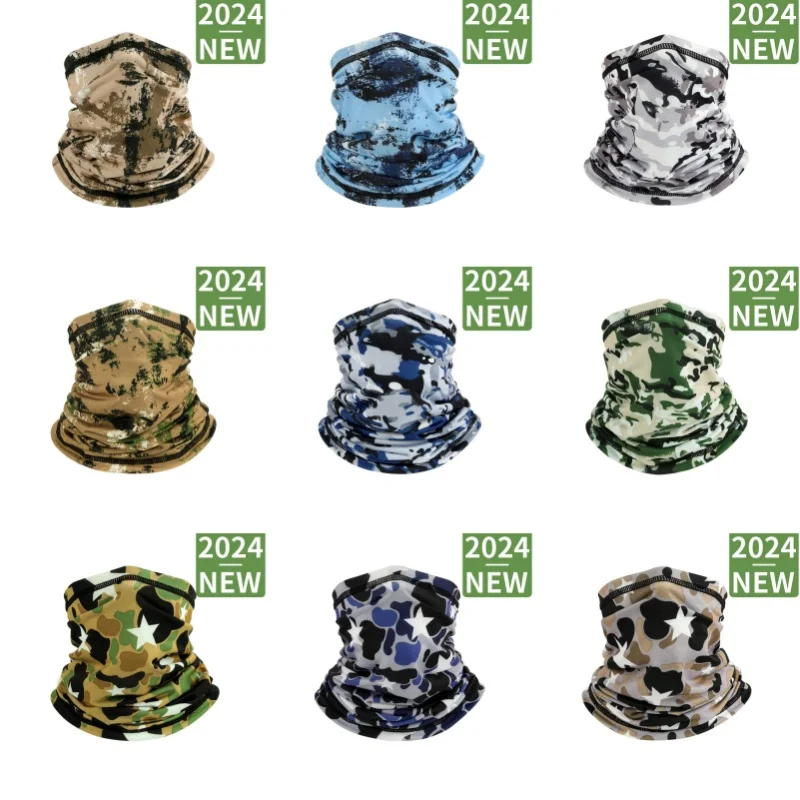 Camouflage Mask Outdoor Breathable Sunscreen Ice Silk Mask Sports Cycling Scarf Neck Scarf Fishing Magic Face Mask