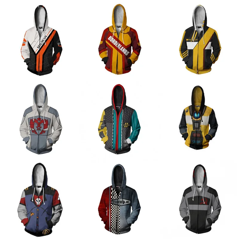 Scary Borderland 3 Cosplay fiesta de Halloween adultos hombres Sudadera con capucha abrigo disfraz de terror 3D impreso Digital sudadera chaqueta de Cosplay