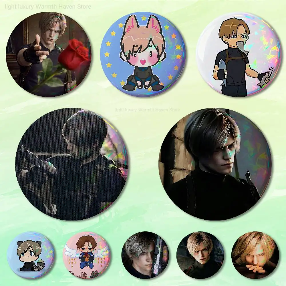 L-Leon Scott K-Kennedy 32mm 58mm 75mm 44mm 25mm Anime Badges Brooches DIY Pins Decorations Birthday Gifts