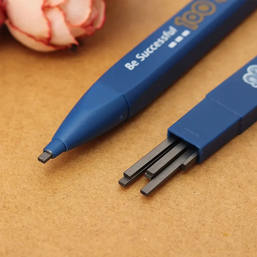 2B Automatic Mechanical Pencil Kit, Equipped with 6 Black Lead Refills, No Need Sharpening, Random Color School Drawing Supplies