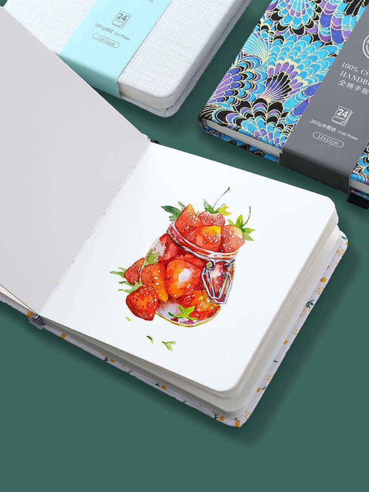 POTENTATE 100% Cotton Square Watercolor Paper Book 12cmx12cm(4.7x4.7Inch )24 Sheets 300g (140lb) Art Drawing Paper Sketchbook