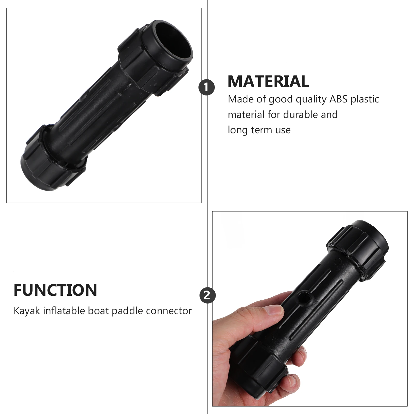 

2pcs Kayak Paddle Connectors Boat Oar Joint Abs Plastic Durable Thickened Smooth Easy Assembly Paddle Connector Pipe Boat