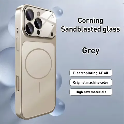 Матовый стеклянный чехол AG для iPhone 13/14/15/16/17 Pro Max с MagSafe — пример использования