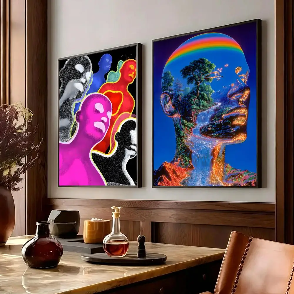 art Abstract Futurism Psychedelic Art Poster Poster HD Printing Cozy Warm Style Home Decor Suitable for Living Room Bedroom Gift