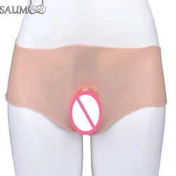 Artificial Can Be Inserted Into The Fake Vagina Silicone Leather Pants Pseudo Women Wear Drag Sexy Underwear Buttock Full Pants