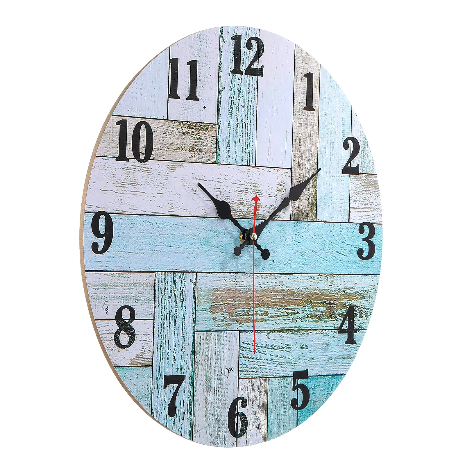 16 Inch Silent Non-Ticking Wall Clock Round Quartz Wooden Wall Clocks Retro Decorative For Home Living Room Bathroom Bedroom