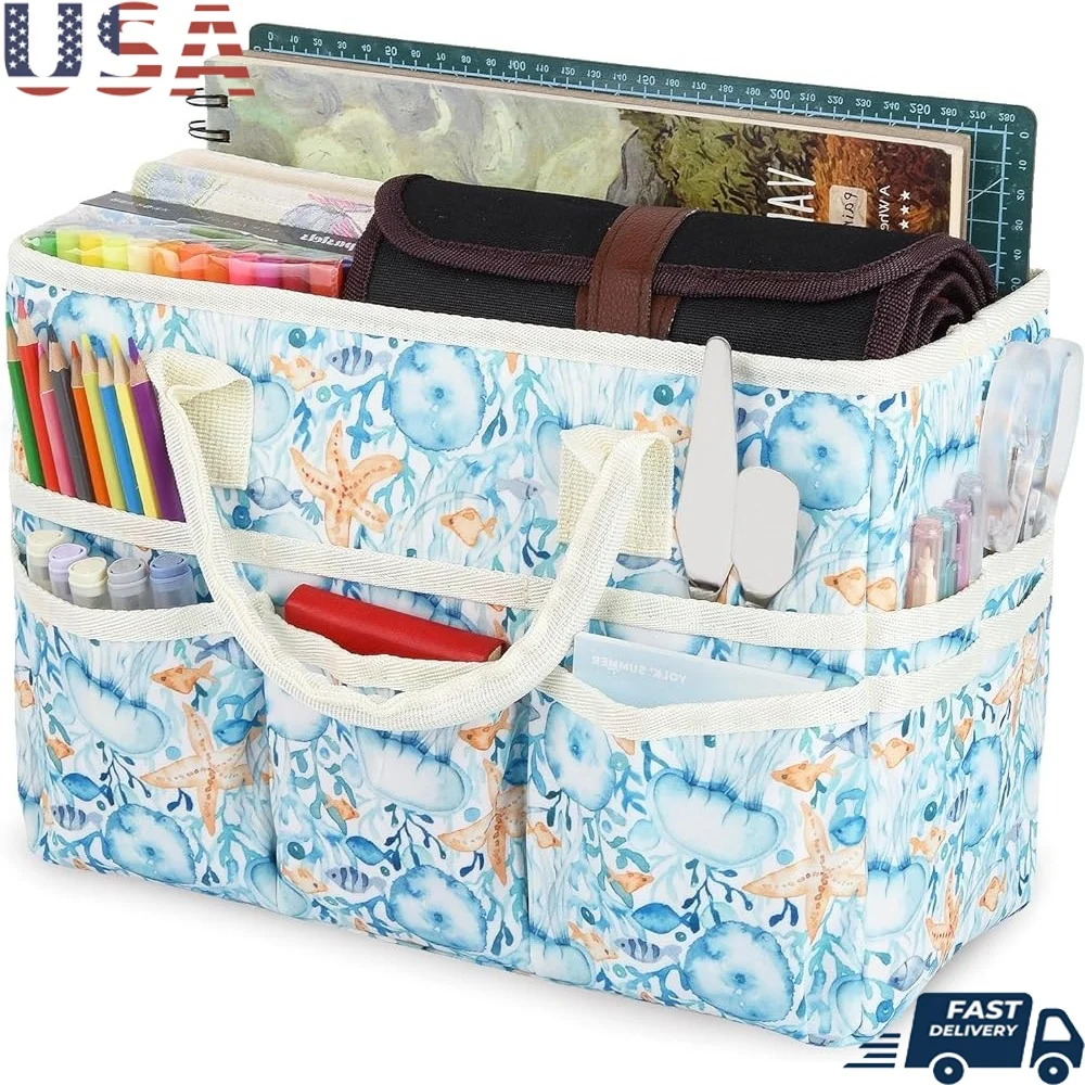 

Органайзер для рукоделия, большая сумка с несколькими карманами, большая сумка для хранения, художественное ремесло, шитье, макияж, скрапбукинг, медицинские принадлежности, прочная сумка